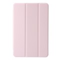 For Samsung Galaxy Tab A9 3-Fold Clear Acrylic Leather Tablet Case(Pink)