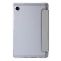 For Samsung Galaxy Tab A9 3-Fold Clear Acrylic Leather Tablet Case(Grey)