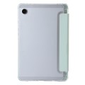For Samsung Galaxy Tab A9+ 3-Fold Clear Acrylic Leather Tablet Case(Green)