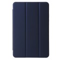 For Samsung Galaxy Tab A9+ 3-Fold Clear Acrylic Leather Tablet Case(Dark Blue)