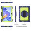 For Honor Pad X8 360 Degree Rotation PC Contrast Silicone Tablet Case(Navy Blue + Yellow Green)