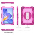 For Honor Pad X8 360 Degree Rotation PC Contrast Silicone Tablet Case(Rose Red + Pink)