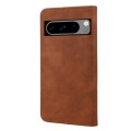 For Google Pixel 8 Pro Skin Feel Splicing Leather Phone Case(Brown)