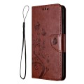 For Motorola Moto G54 Butterfly Flower Pattern Flip Leather Phone Case(Brown)