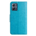 For Motorola Moto G54 Butterfly Flower Pattern Flip Leather Phone Case(Blue)