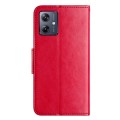 For Motorola Moto G54 Butterfly Flower Pattern Flip Leather Phone Case(Red)