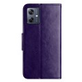 For Motorola Moto G54 Butterfly Flower Pattern Flip Leather Phone Case(Dark Purple)