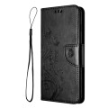 For Motorola Moto G54 Butterfly Flower Pattern Flip Leather Phone Case(Black)
