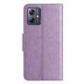 For Motorola Moto G54 Butterfly Flower Pattern Flip Leather Phone Case(Light Purple)