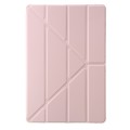 For Samsung Galaxy Tab S9 Clear Acrylic Deformation Leather Tablet Case(Pink)