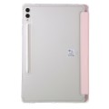 For Samsung Galaxy Tab S9+ Clear Acrylic Deformation Leather Tablet Case(Pink)