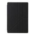 For Samsung Galaxy Tab S9+ Clear Acrylic Deformation Leather Tablet Case(Black)