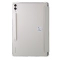 For Samsung Galaxy Tab S9 FE Clear Acrylic Deformation Leather Tablet Case(Grey)