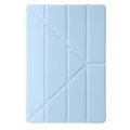 For Samsung Galaxy Tab S9 FE Clear Acrylic Deformation Leather Tablet Case(Ice Blue)