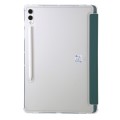 For Samsung Galaxy Tab S9 FE Clear Acrylic Deformation Leather Tablet Case(Deep Green)