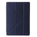For Samsung Galaxy Tab A9 Clear Acrylic Deformation Leather Tablet Case(Dark Blue)