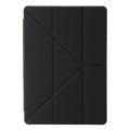 For Samsung Galaxy Tab A9 Clear Acrylic Deformation Leather Tablet Case(Black)