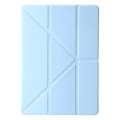 For Samsung Galaxy Tab A9+ Clear Acrylic Deformation Leather Tablet Case(Ice Blue)
