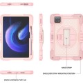 For Xiaomi Pad 6 360 Degree Rotation PC Contrast Silicone Tablet Case(Rose Gold)