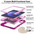 For Xiaomi Pad 6 360 Degree Rotation PC Contrast Silicone Tablet Case(Rose Red + Pink)