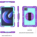 For Xiaomi Pad 6 360 Degree Rotation PC Contrast Silicone Tablet Case(Purple + Mint Green)