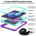 For Xiaomi Pad 6 360 Degree Rotation PC Contrast Silicone Tablet Case(Purple + Mint Green)
