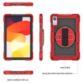 For Xiaomi Redmi Pad SE 360 Degree Rotation PC Contrast Silicone Tablet Case(Red + Black)