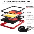 For Xiaomi Redmi Pad SE 360 Degree Rotation PC Contrast Silicone Tablet Case(Red + Black)