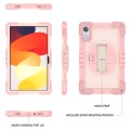 For Xiaomi Redmi Pad SE 360 Degree Rotation PC Contrast Silicone Tablet Case(Rose Gold)