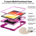 For Xiaomi Redmi Pad SE 360 Degree Rotation PC Contrast Silicone Tablet Case(Rose Red + Pink)