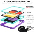 For Xiaomi Redmi Pad SE 360 Degree Rotation PC Contrast Silicone Tablet Case(Purple + Mint Green)