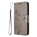 For Google Pixel 8 Butterfly Flower Pattern Flip Leather Phone Case(Grey)