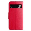For Google Pixel 8 Pro Butterfly Flower Pattern Flip Leather Phone Case(Red)