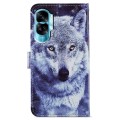 For Honor 90 Lite Painted Pattern Horizontal Flip Leather Phone Case(White Wolf)