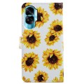 For Honor 90 Lite Painted Pattern Horizontal Flip Leather Phone Case(Sunflower)