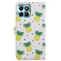 For Honor X6A Painted Pattern Horizontal Flip Leather Phone Case(Pineapple)