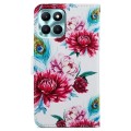 For Honor X6A Painted Pattern Horizontal Flip Leather Phone Case(Peacock Flower)