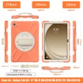 For Samsung Galaxy Tab A9+ Rotary Handle Grab TPU + PC Tablet Case(Coral Orange)