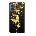 For Motorola Moto G14 3D Painting Pattern Flip Leather Phone Case(Gold Butterfly)