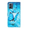 For Motorola Moto G14 3D Painting Pattern Flip Leather Phone Case(Three Butterflies)