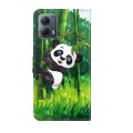 For Motorola Moto G14 3D Painting Pattern Flip Leather Phone Case(Bamboo Panda)