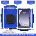 For Samsung Galaxy Tab A9+ Silicone Hybrid PC Tablet Case with Holder & Shoulder Strap(Blue)