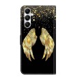 For Samsung Galaxy A05s Crystal 3D Shockproof Protective Leather Phone Case(Golden Wings)