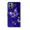 For Motorola Moto G14 Crystal 3D Shockproof Protective Leather Phone Case(Diamond Butterfly)