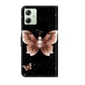 For Motorola Moto G54 Crystal 3D Shockproof Protective Leather Phone Case(Pink Diamond Butterfly)