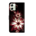 For Motorola Moto G54 Crystal 3D Shockproof Protective Leather Phone Case(Fantastic Flower)