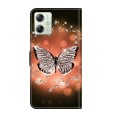 For Motorola Moto G54 Crystal 3D Shockproof Protective Leather Phone Case(Crystal Butterfly)