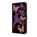 For Motorola Moto G Play 2024 Crystal 3D Shockproof Protective Leather Phone Case(Purple Flower Butt