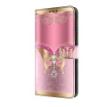 For Motorola Moto G24 Power Crystal 3D Shockproof Protective Leather Phone Case(Pink Bottom Butterfl