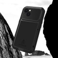 For iPhone 15 LOVE MEI Metal Shockproof Life Waterproof Dustproof Phone Case(Red)